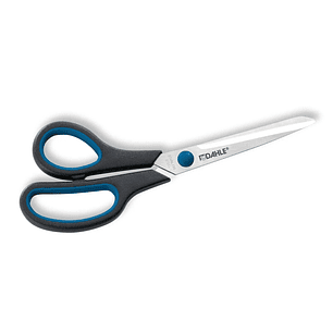 Dahle 54418 Office Comfort-Grip Tijeras de Acero Templado 21cm - Modelo Especial para Zurdos - Hojas Afiladas - Mangos Revestidos de Goma