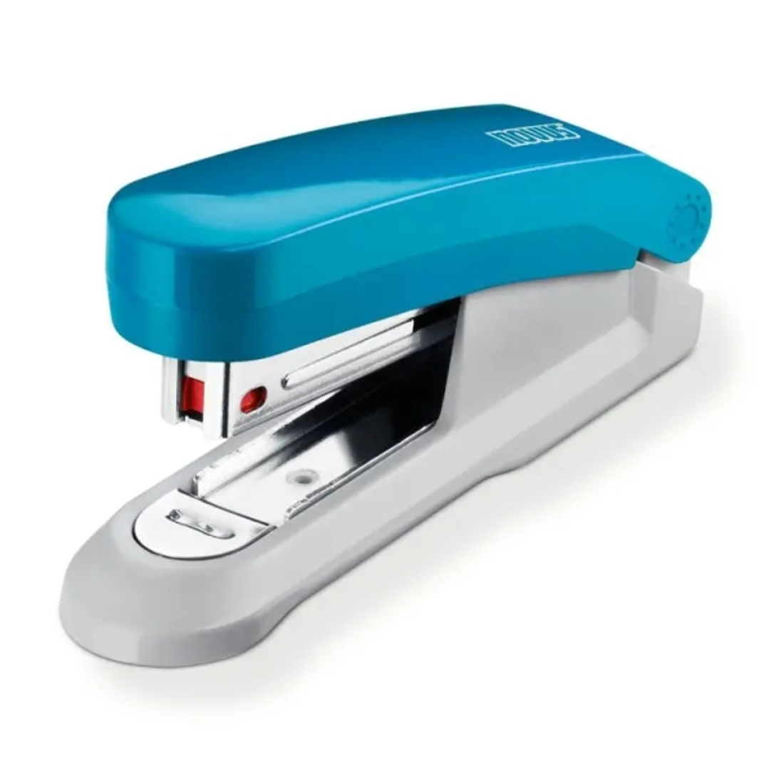Novus Evolution E15 Fresh Grapadora de Sobremesa - Hasta 15 Hojas - Grapado Cerrado y Clavado - Incluye 200 Grapas Nº10 - Color Azulon/Gris 1