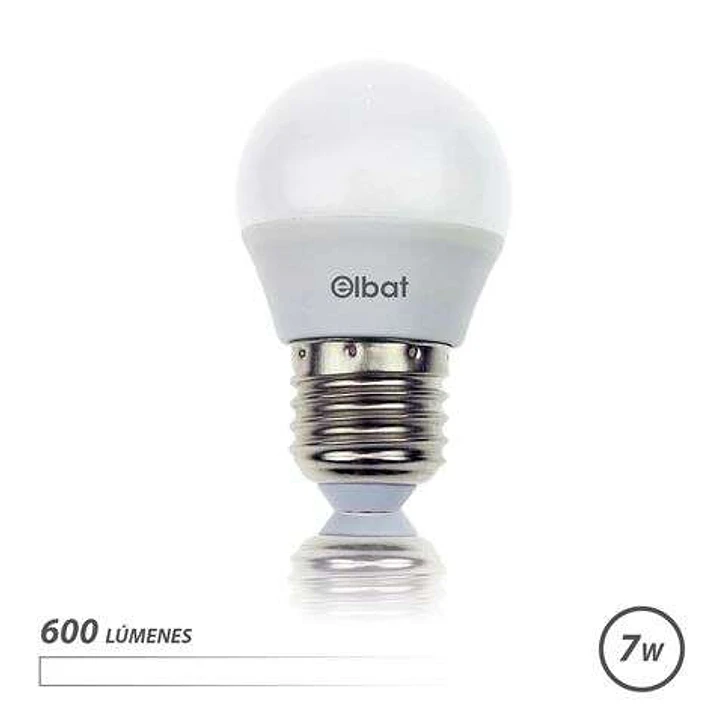 Elbat Bombilla LED - Potencia: 7W - Lumenes: 600 - Tipo de Luz: 4000K Luz Blanca - Casquillo: E27 - Angulo: 220º - Dimensiones: 45X78mm - 30000 Horas  1