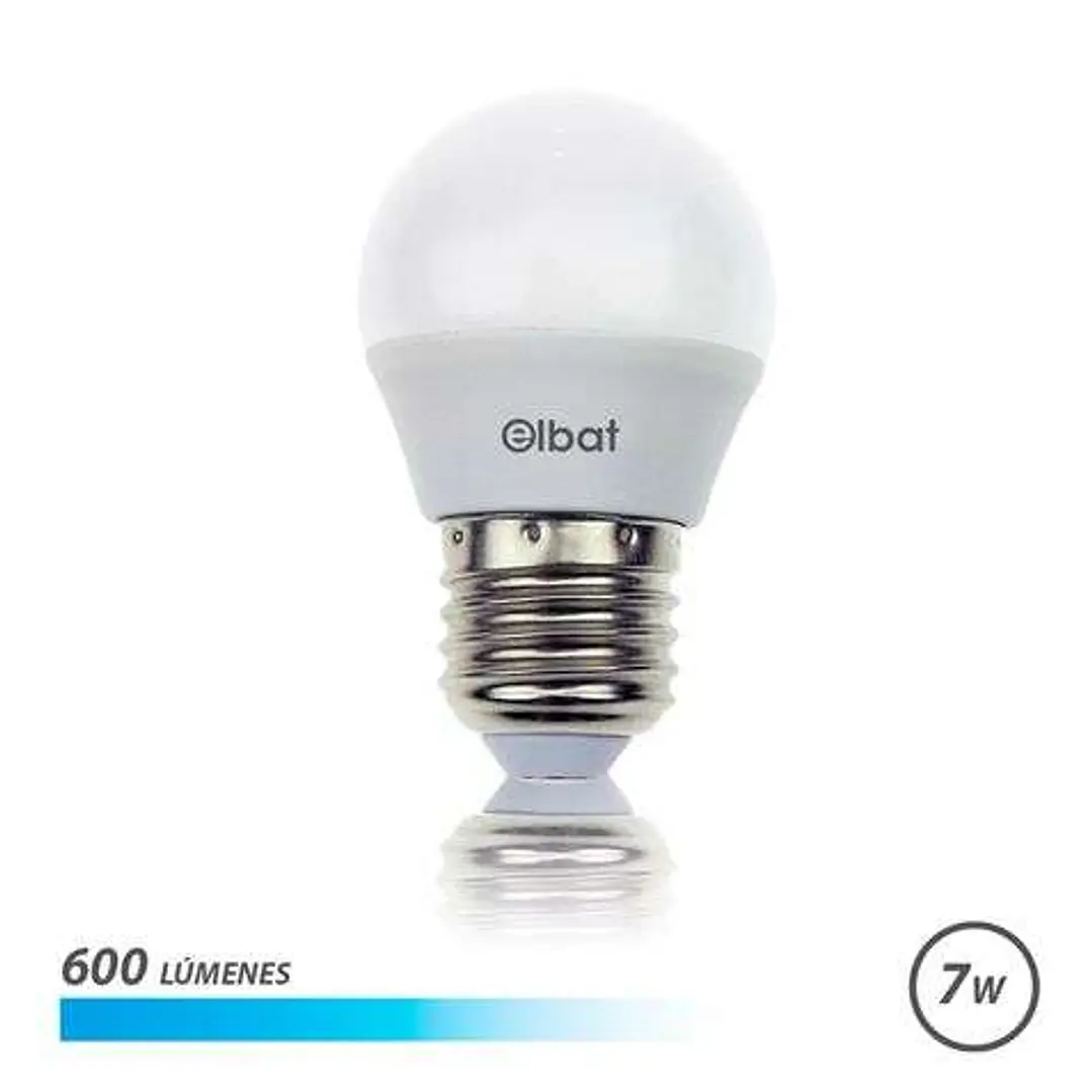 Elbat Bombilla LED G45 7W 600LM E27 Luz Fria - Ahorro de Energia - Larga Vida Util - Bajo Consumo - Color Blanco 1