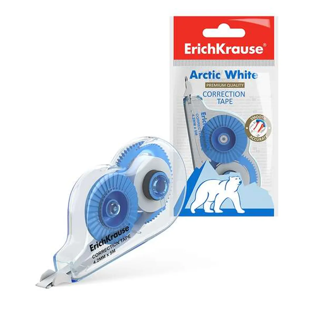 Erichkrause Cinta Correctora Arctic White - 4.2mm x 5m - Secado Inmediato - Uso Ambidiestro - Color Blanco 1
