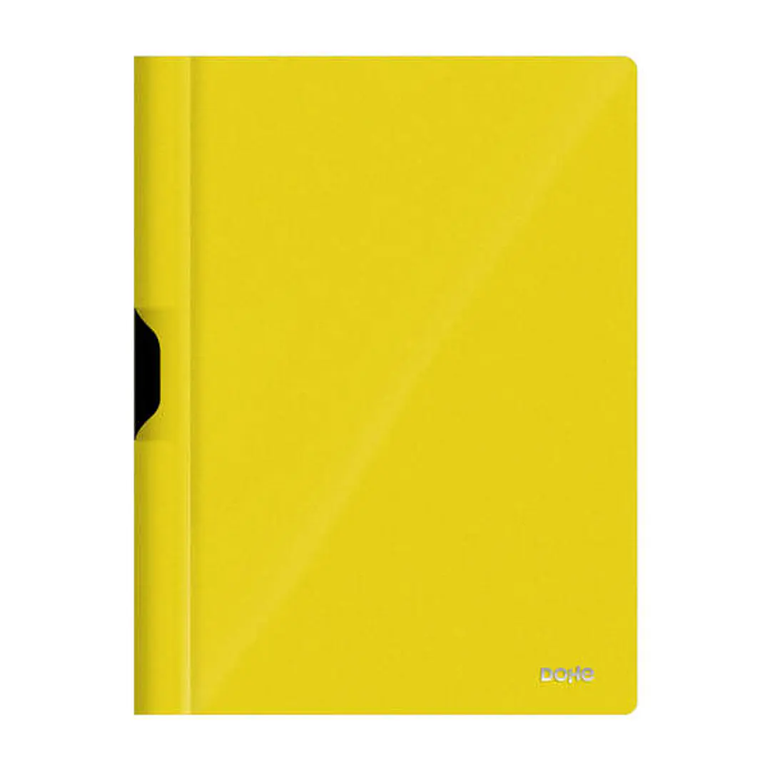 Dohe Dossier con Clip Metalico - Tamaño A4 - Fabricado en Polipropileno Opaco de 350 Micras - Color Amarillo 1