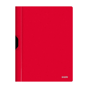 Dohe Dossier con Clip Metalico - Tamaño A4 - Fabricado en Polipropileno Opaco de 350 Micras - Color Rojo