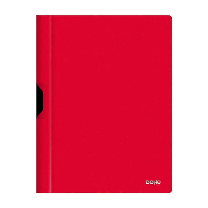 Dohe Dossier con Clip Metalico - Tamaño A4 - Fabricado en Polipropileno Opaco de 350 Micras - Color Rojo 1
