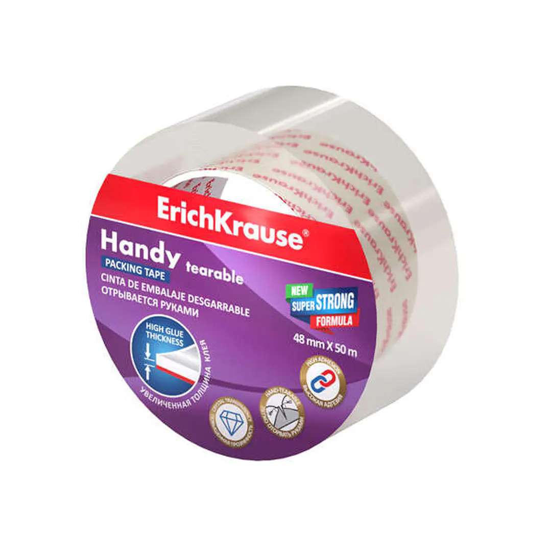 Erichkrause Handy Cinta Precinto 48mmx50m - Resistente y Duradera - Transparente 1