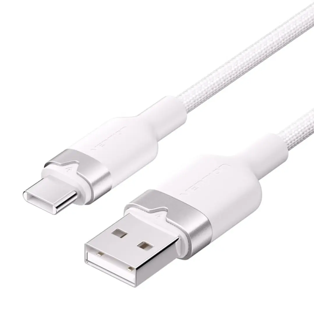 Vention Cable USB-C 2.0 a USB-A 3A 60W - 1m - Trenzado - Color Blanco 1