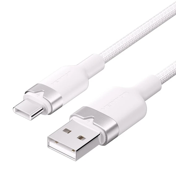 Vention Cable USB-C 2.0 a USB-A 3A 60W - 1m - Trenzado - Color Blanco 1