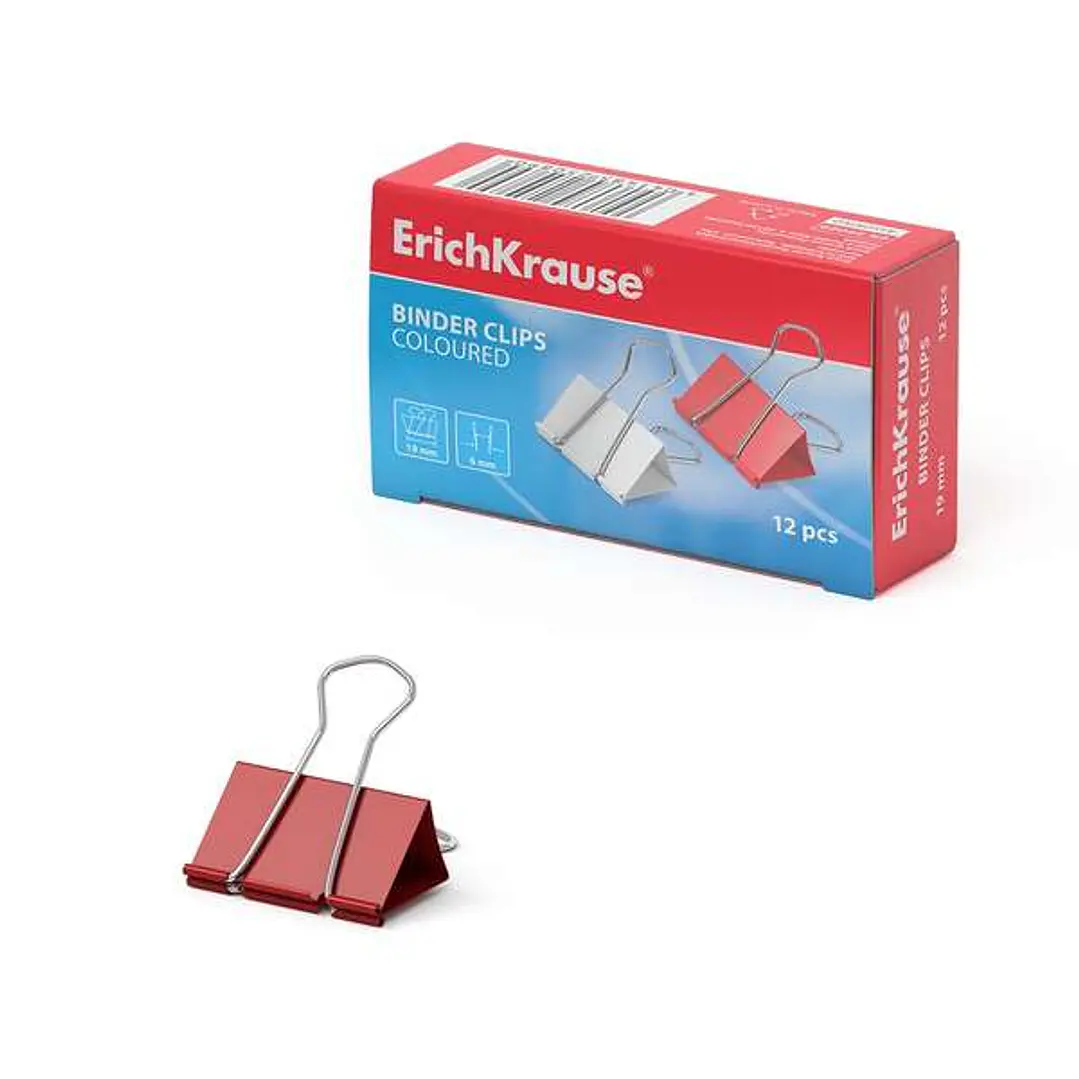 Erichkrause Pinzas para Papeles de Colores - 19mm - Resistencia Mejorada - Capacidad Hasta 70 Hojas - Color Metalico 1