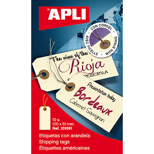 Apli Etiquetas con Arandela e Hilo 100 x 51mm 10 U.