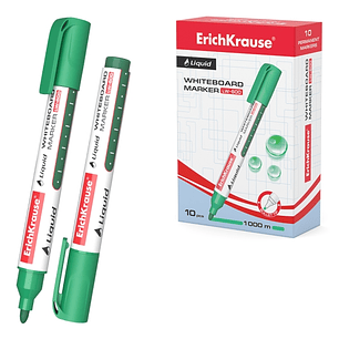 Erichkrause Liquid LW-600 Marcador de Pizarra Blanca - Tinta Liquida a Base de Alcohol - Punta en Forma de Bala - Ancho de Linea 2.5mm - Color Verde
