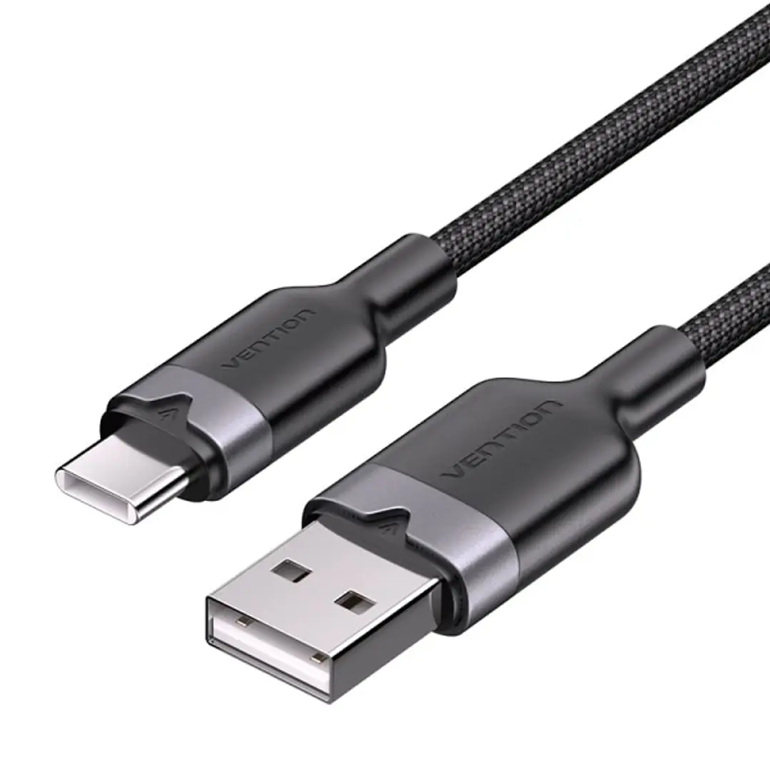 Vention Cable USB-C 2.0 a USB-A 3A 60W - 1m - Trenzado - Color Negro 1