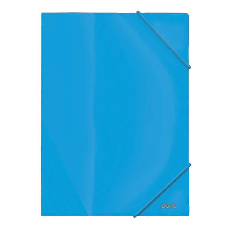 Dohe Carpeta de Gomas con Tres Solapas - 600 Micras - Fabricada en Polipropileno Opaco Cristal - Cierre de Gomas Redondas 1