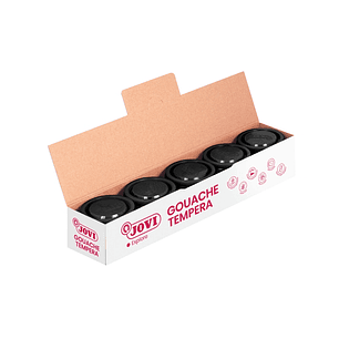 Jovi Bote de Tempera Escolar 35ml - Aplicacion en Multiples Superficies - Uso con Pincel, Rodillo o Espatula - Colores Mezclables - Color Negro