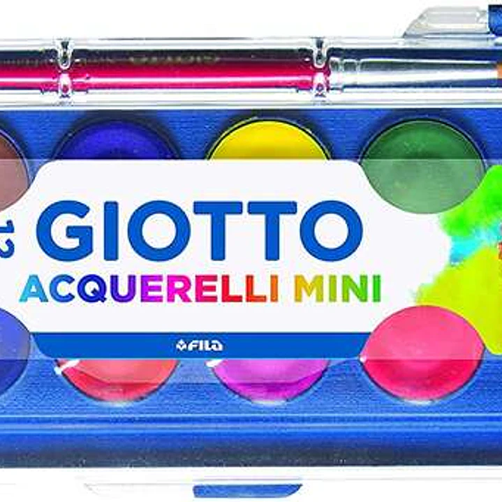 Giotto Pack de 12 Acuarelas Mini 23mm. - Colores Luminosos - Evita la Dispersion del Agua 1