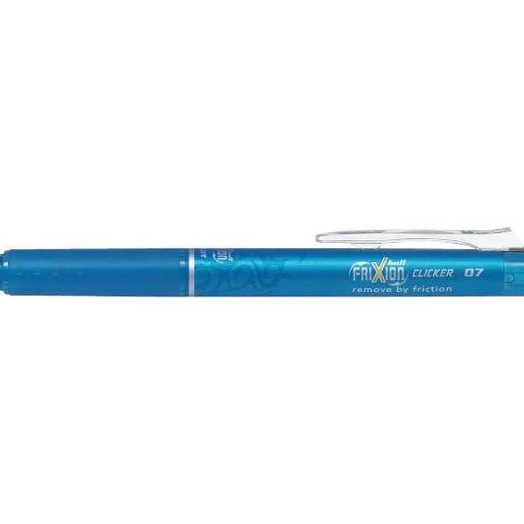 Pilot Frixion Clicker Boligrafo de Gel Borrable Retractil - Punta de Bola 0.7mm - Trazo 0.4mm - Grip Ergonomico - Color Azul Claro 1