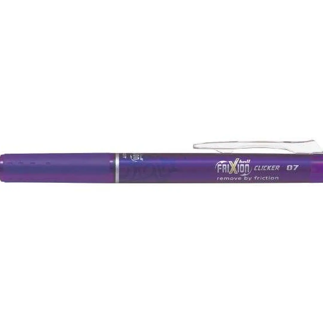 Pilot Frixion Clicker Boligrafo de Gel Borrable Retractil - Punta de Bola 0.7mm - Trazo 0.4mm - Grip Ergonomico - Color Violeta 1