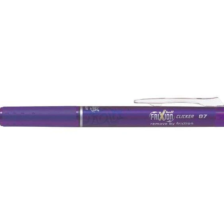 Pilot Frixion Clicker Boligrafo de Gel Borrable Retractil - Punta de Bola 0.7mm - Trazo 0.4mm - Grip Ergonomico - Color Violeta 1