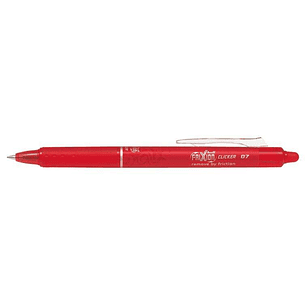 Pilot Frixion Clicker Boligrafo de Gel Borrable Retractil - Punta de Bola 0.7mm - Trazo 0.4mm - Grip Ergonomico - Color Rojo
