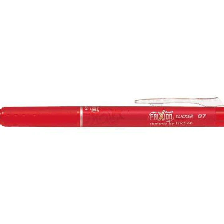 Pilot Frixion Clicker Boligrafo de Gel Borrable Retractil - Punta de Bola 0.7mm - Trazo 0.4mm - Grip Ergonomico - Color Rojo 1