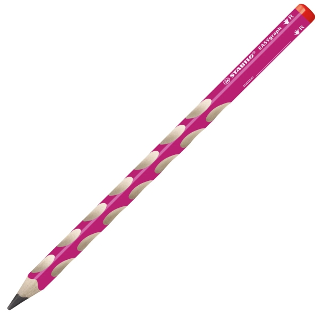 Stabilo Easygraph Lapiz de Grafito - Mina HB de 3.15mm - Diseño Ergonomico - Uso Diestro - Color Rosa 1