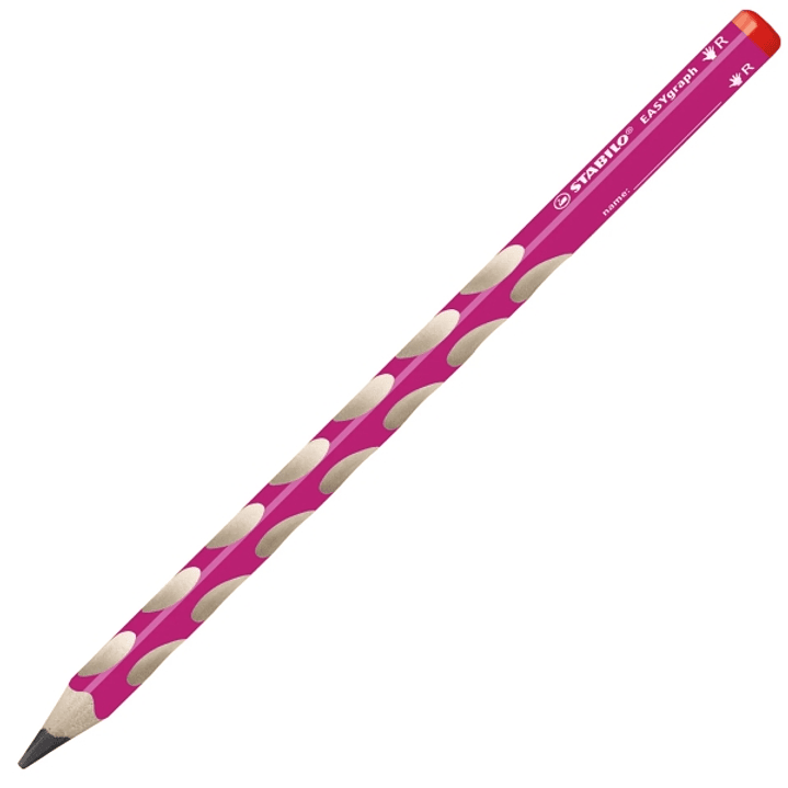 Stabilo Easygraph Lapiz de Grafito - Mina HB de 3.15mm - Diseño Ergonomico - Uso Diestro - Color Rosa 1