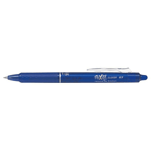 Pilot Frixion Clicker Boligrafo de Gel Borrable Retractil - Punta de Bola 0.7mm - Trazo 0.4mm - Grip Ergonomico - Color Azul