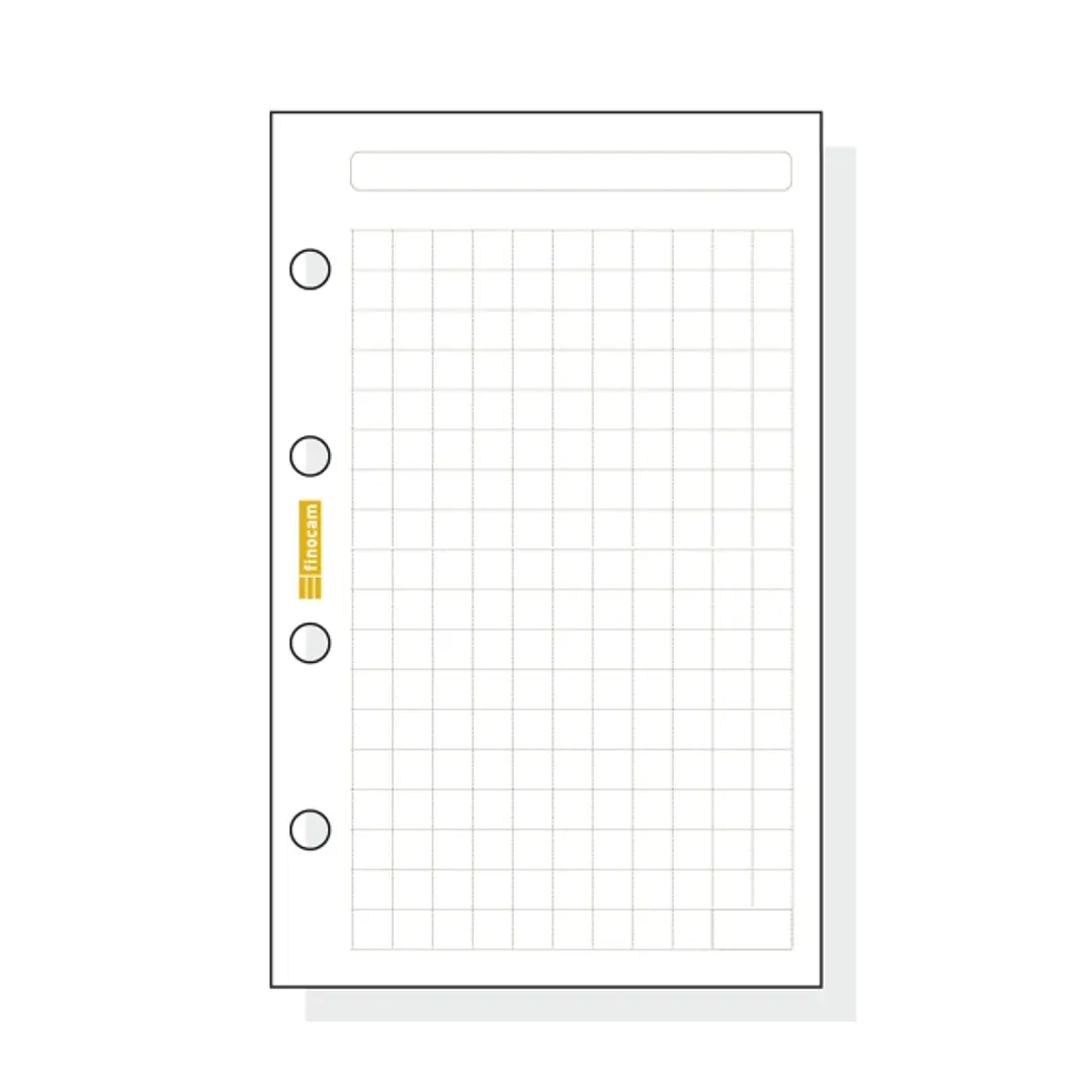 Finocam C140 Recambio para Agendas Classic - Cuadriculado - Formato 601 - 56x89x5mm - Color Blanco 1