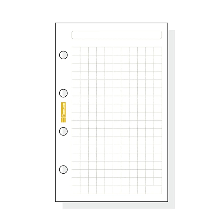 Finocam C140 Recambio para Agendas Classic - Cuadriculado - Formato 601 - 56x89x5mm - Color Blanco 1