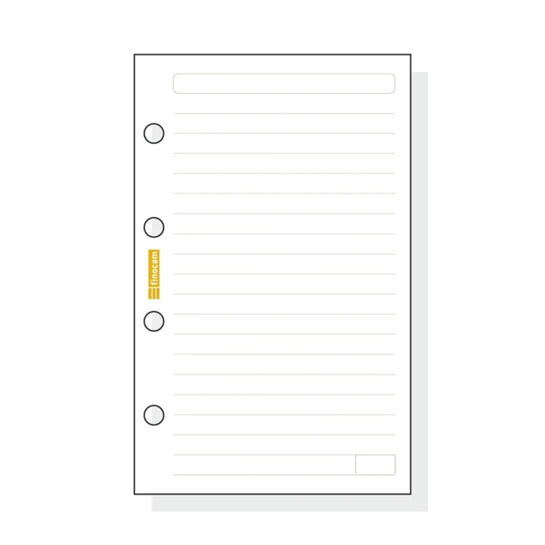 Finocam C141 Recambio para Agendas Classic - Lineas Guia - Formato 601 - 56x89x5mm - Color Blanco 1