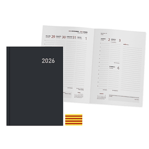 Ingraf Paris Agenda Anual en Catalan - Semana Vista - Tamaño 15x21cm - Color Negro