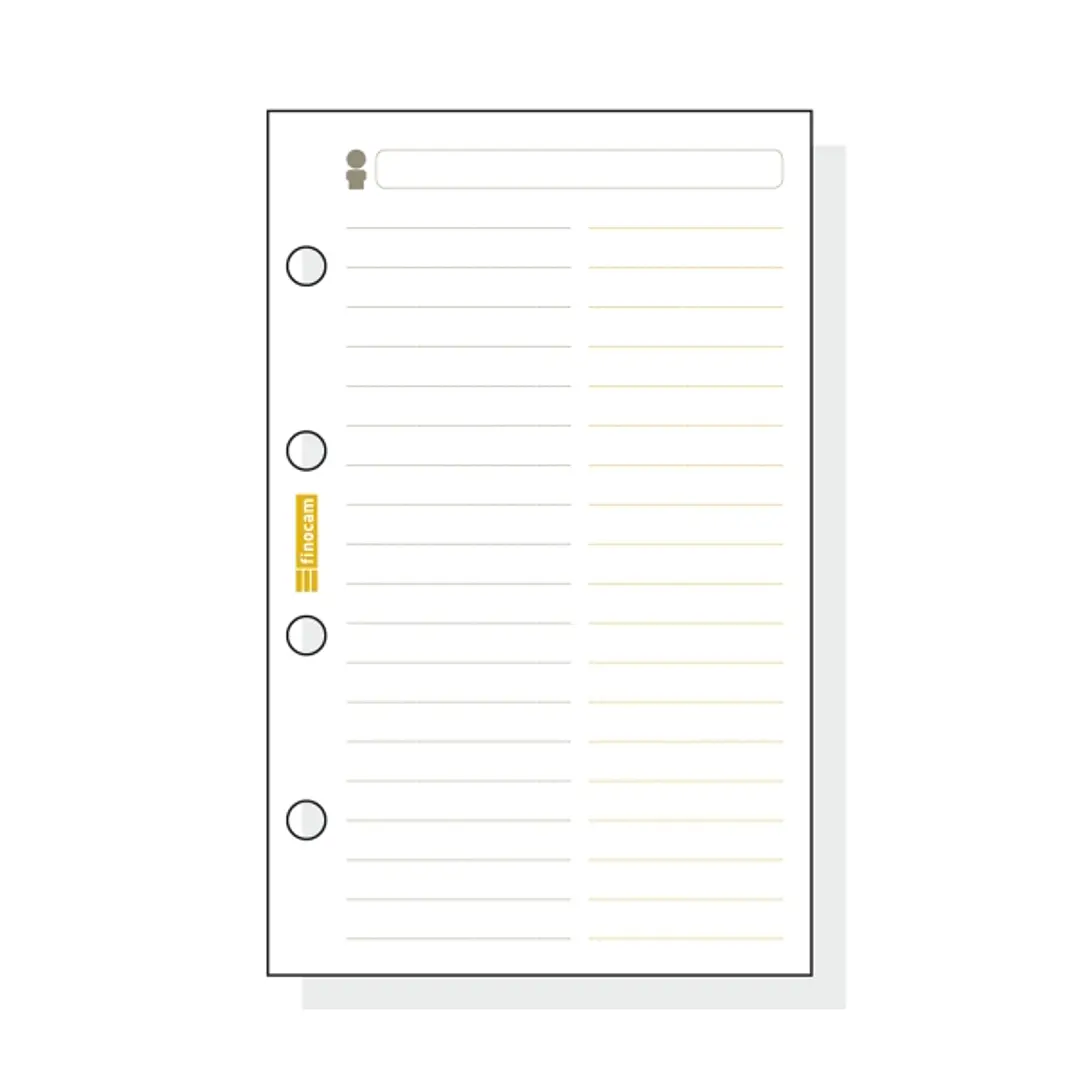 Finocam C154 Recambio Telefonico para Agendas Classic - Formato 601 - 56x89x5mm - Color Blanco 1