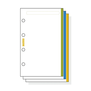 Finocam C145 Notas de Recambio para Agendas Classic - Liso con Banda de Color - Formato 601 - 56x89x5mm - Color Blanco