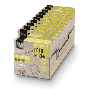 Hama Pack de 200 Esquinas Adhesivas para Foto - Borde 10mm - Polipropileno - Color Transparente