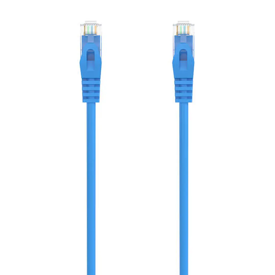 Aisens Cable de Red Latiguillo RJ45 LSZH Cat.6A 500 MHZ UTP AWG24 - 1m - Libre de Halogenos - 10 Gigabit/s - Color Azul 1