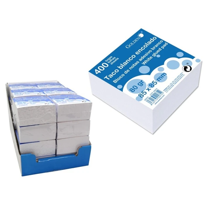 Bismark Taco Encolado de 400 Notas 85x85mm - Color Blanco 1