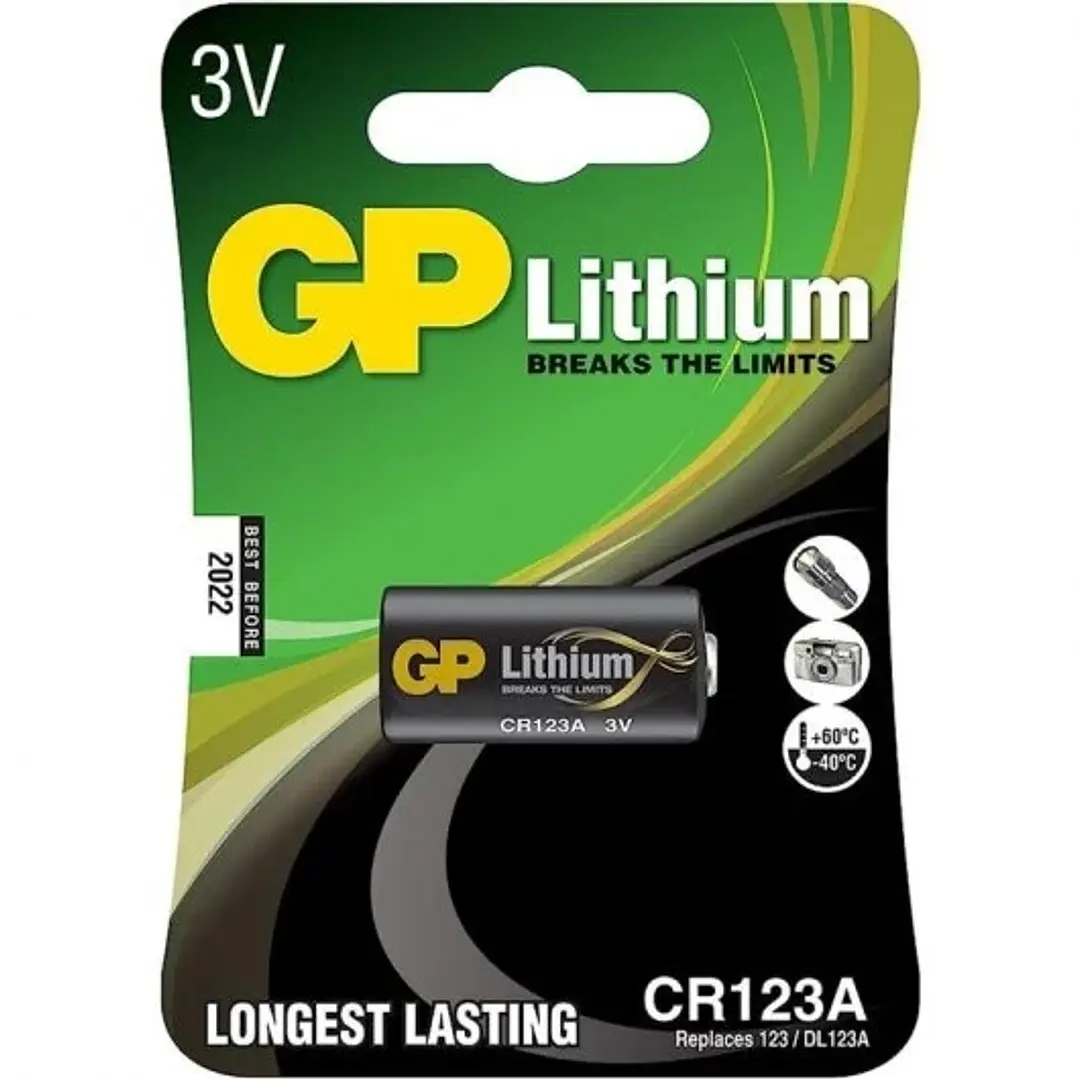 GP Lithium CR123A Pack de 1 Pila 123A 3V 1