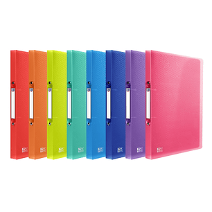 Oxford Urban Carpeta de Anillas A4 - Tapa Plastico Resistente - 2 Anillas de 15mm - Lomo Amplio de 20mm - Colores Surtidos