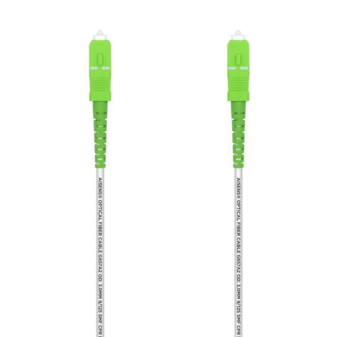 Aisens Cable Fibra Optica Latiguillo G657A2 3.0 9/125 SMF Simplex CPR Dca LSZH - SC/APC-SC/APC - 7.0M - Color Blanco 1