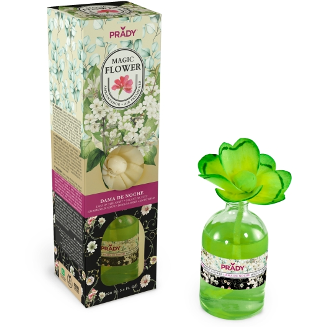 Prady Ambientador Magic Flower Dama de Noche - Frasco de Cristal 100ml 1