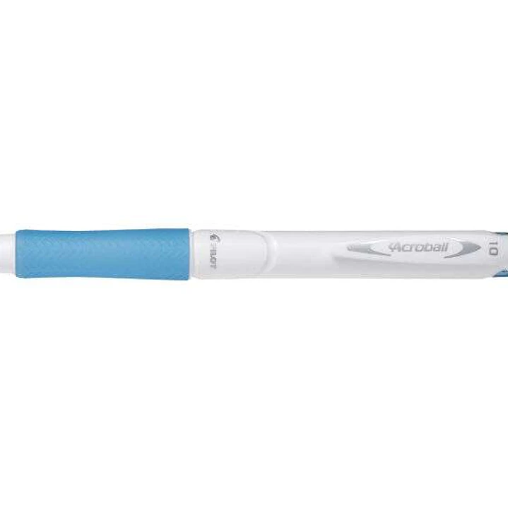 Pilot Boligrafo de Bola Retractil Acroball PureWhite - Recargable - Fabricado con Plastico Reciclado - Punta Redonda 1mm - Trazo 0.28mm - Grip Ergonom 1