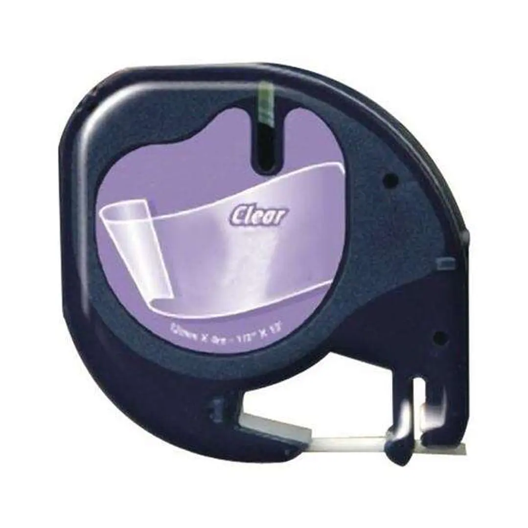 Dymo LetraTag S0721530 Cinta de Etiquetas Generica para Rotuladora - Texto negro sobre fondo transparente - Ancho 12mm x 4 metros (12267) 1