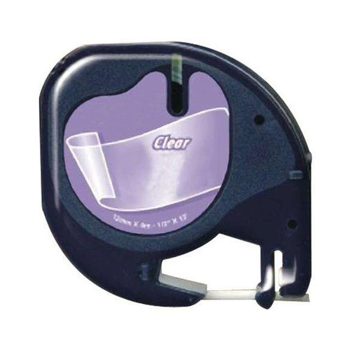 Dymo LetraTag S0721530 Cinta de Etiquetas Generica para Rotuladora - Texto negro sobre fondo transparente - Ancho 12mm x 4 metros (12267) 1