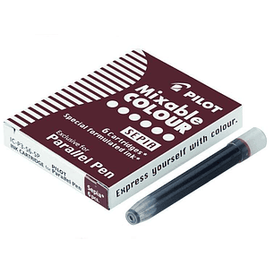 Pilot Pack de 6 Recargas para Pluma Estilografica Parallel - Capacidad 1ml - Color Sepia