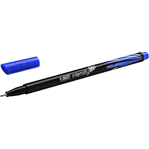 Bic Intensity Fine Rotulador de Punta Fina de 0.8mm - Trazo de 0.4mm - Tinta con Base de Agua - Color Azul