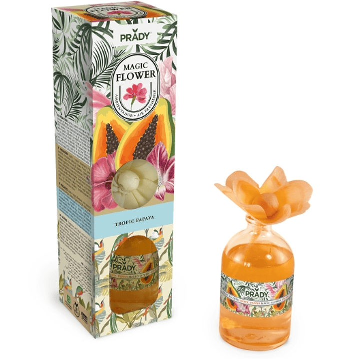 Prady Ambientador Magic Flower Tropic Papaya - Frasco de Cristal 100ml 1