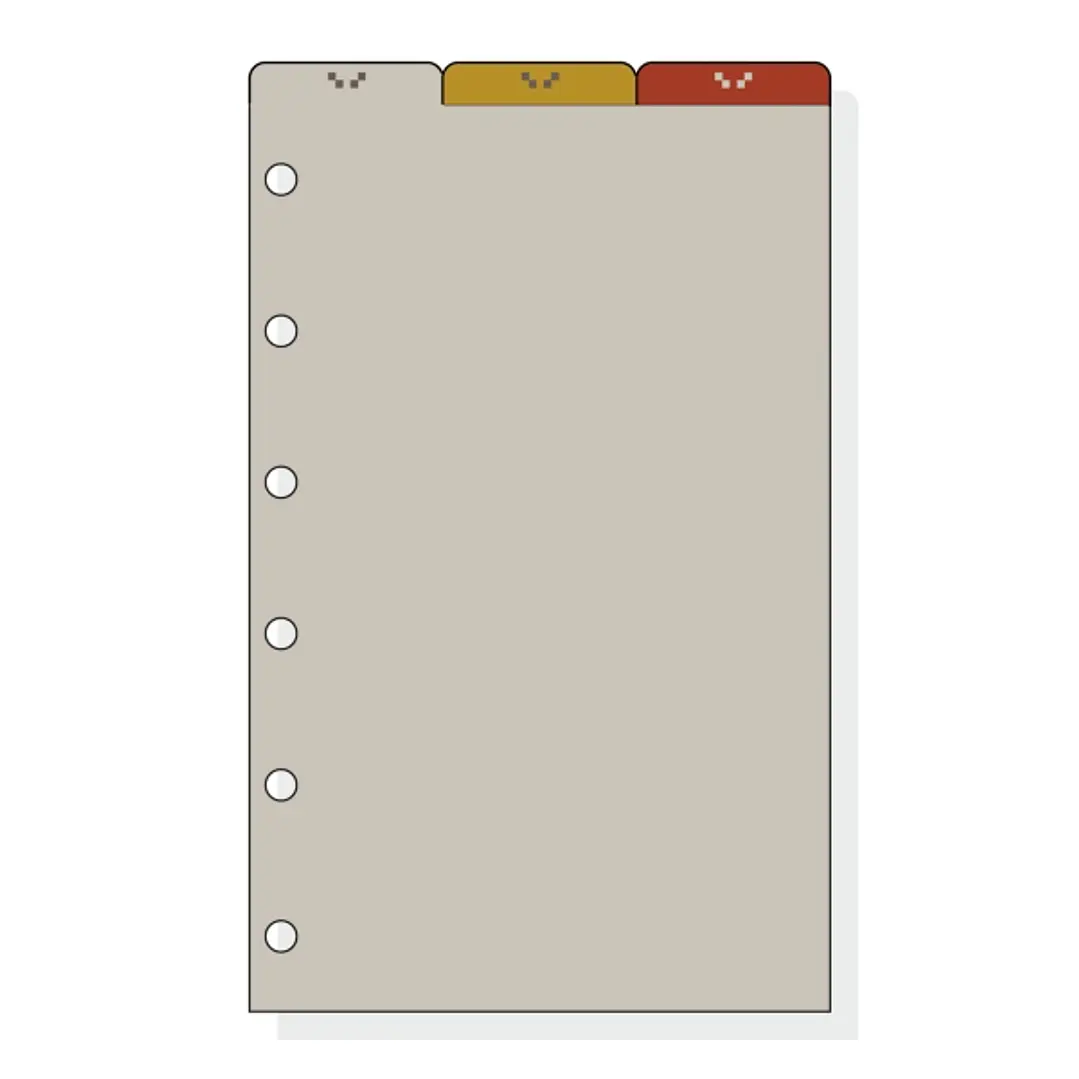 Finocam C262 Separadores Superiores para Agendas Classic - 3 Solapas - Formato 602 - 75x130x2mm - PVC - Color Marron 1