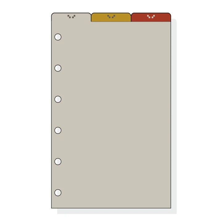 Finocam C262 Separadores Superiores para Agendas Classic - 3 Solapas - Formato 602 - 75x130x2mm - PVC - Color Marron 1