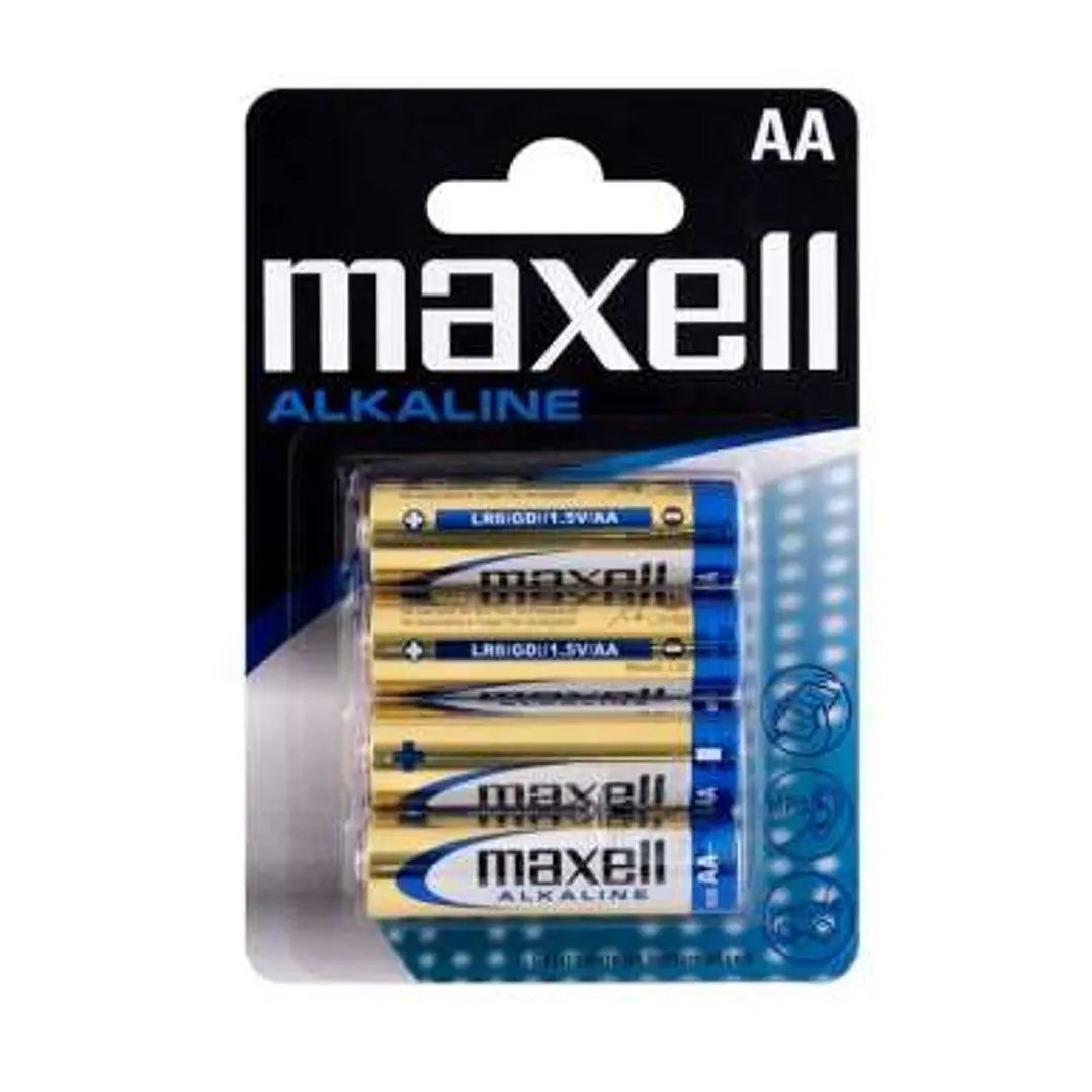 Maxell Pack de 4 Pilas Alcalinas LR06 AA 1.5V 1