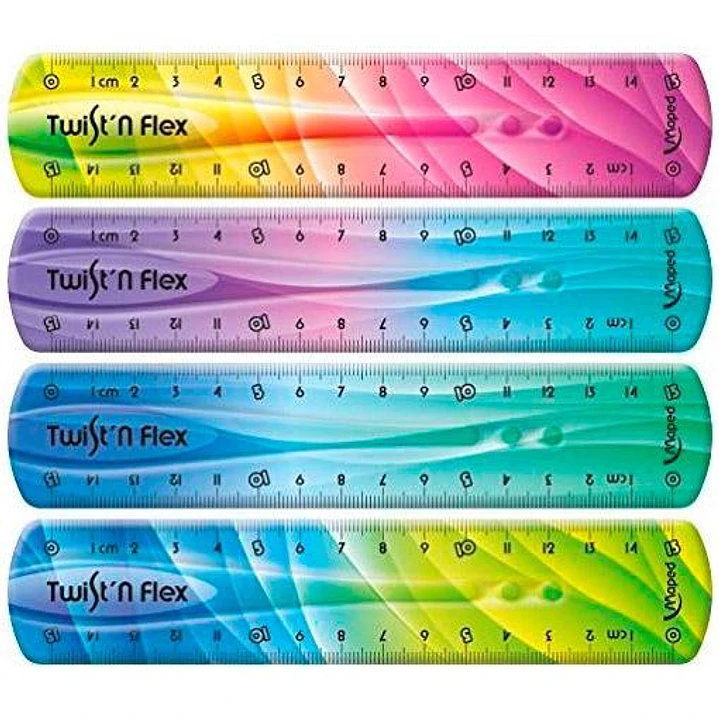 Maped Twist´n Flex Regla de Flexible 15cm - Irrompible - Doble Graduacion - Colores Degradados Aleatorios 1