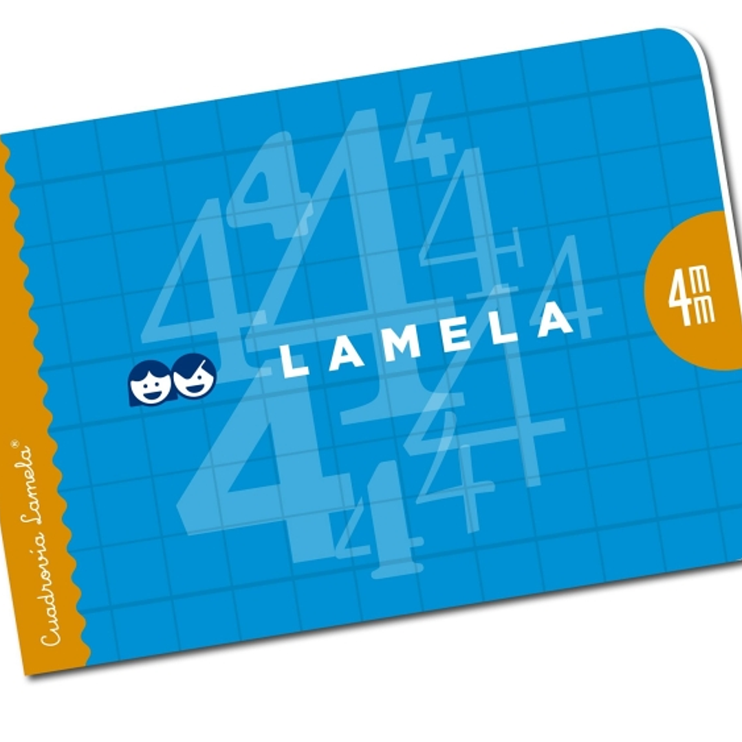 Lamela Libreta Grapada con 30 Hojas de 70g/m2 con Margen - Formato Cuarto - Pauta Cuadrovia de 4mm - Cubierta de Cartoncillo Plastificado - Papel Offs 1